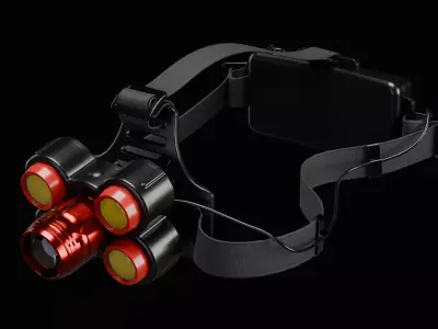 LED Headlamp Low-poly 3D model