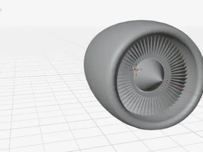 Jet Engine Simple Free 3D model
