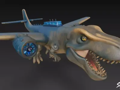 Nuclearo Dinossauro - Italian Brainrot Low-poly 3D model