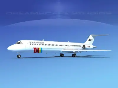 Douglas DC-9-40 SAS 3D model