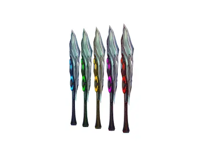 One-handed axe set3 Low-poly 3D model