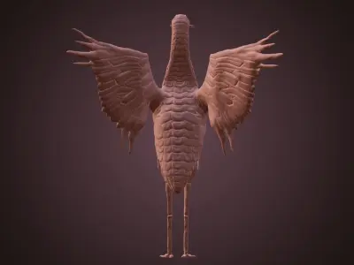 Bird with a fish in mouth Free 3D print model