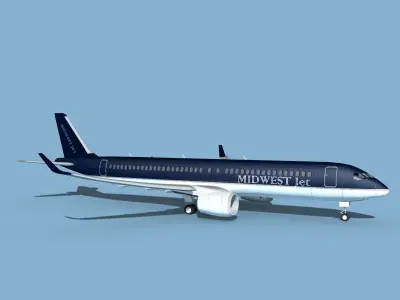 Airbus A220-300 Midwest Jet 3D model