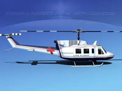 Bell 212 Life Flight 3D model
