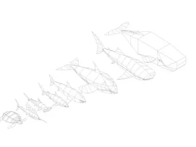 Low Poly Pirate Tropical Sea Fauna Animals Asset Pack Low-poly 3D model