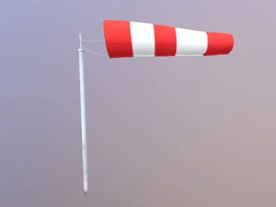 Windsock Animated Low-poly 3D model