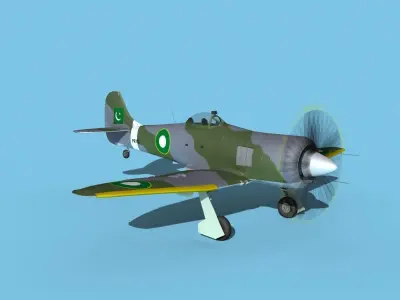 Hawker Tempest MKII PAF 3D model