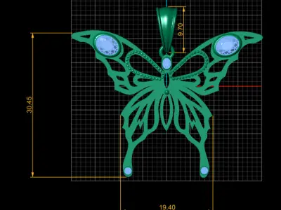 Butterfly Pendant 3D print model