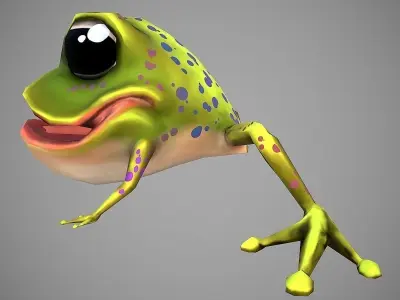 Frog Cartoon Low-poly 3D model