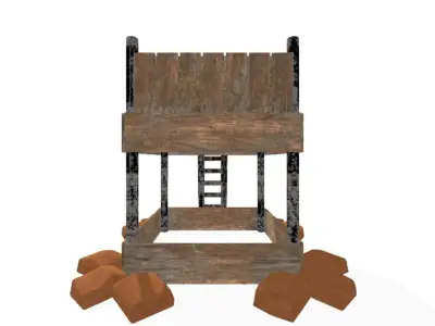 Gun Tower 2 Free low-poly 3D model