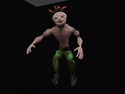 Goofy head guy Low-poly 3D model