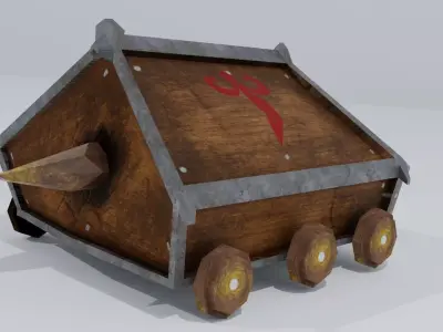 Wooden Ram Low-poly 3D model