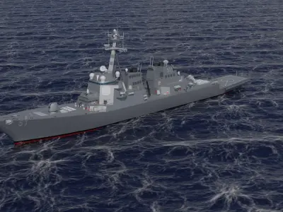 USS Arleigh Burke DDG 51 Low-poly 3D model