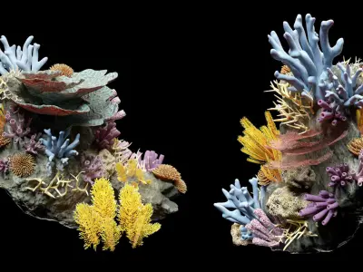 Lowpoly Coral Pack Low-poly 3D model