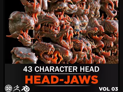43 Jaws And Head-Creature And Character Head-Dinosaur-Vol 03 3D model