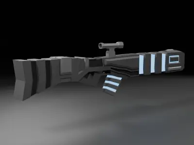 Scifi Rifle Low-poly 3D model