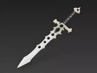 Realistic Dragon Bone Sword 3D Model Low-poly 3D model