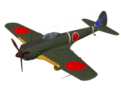 Ki43 Hayabusa type2-kou oscar 3D model