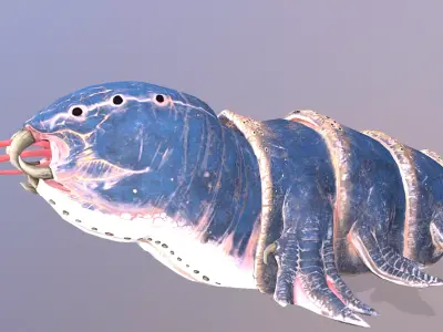 LAZY Giant Blue Worm Multi Action 3D model