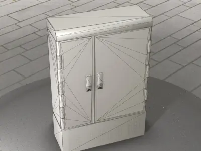 Electrical Distribution Cabinet 91 Low-poly 3D model