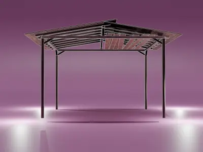 Bridge in lake Low-poly 3D model