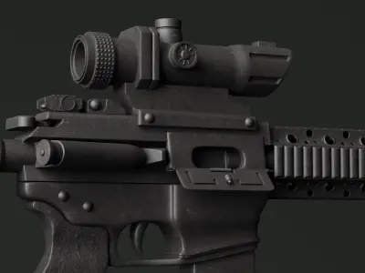 Assault Rifle Low-poly 3D model