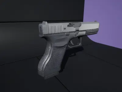 Glock-Style Semi-Automatic Pistol 3D model