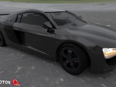 Audi2008 audi sports car Free low-poly 3D model