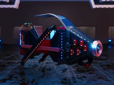 SCI-FI HOVER BIKE Low-poly 3D model