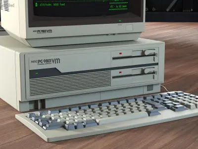 Japanese Retro Personal Computer Nec PC 98 3D model