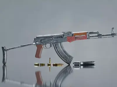 AKMS - AK Under Folding Stock Low-poly 3D model