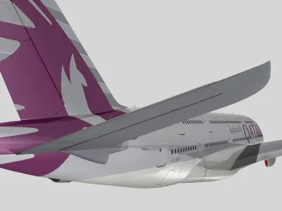 Airbus A-380 Qatar Airways 3D model
