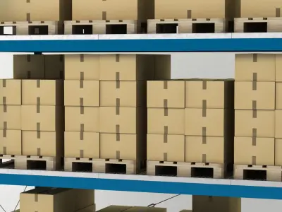 Warehouse Shelving Rack 3D model