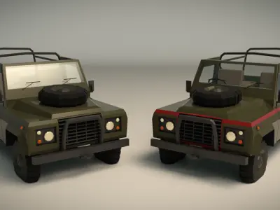 Low Poly Military Truck 03 Low-poly 3D model