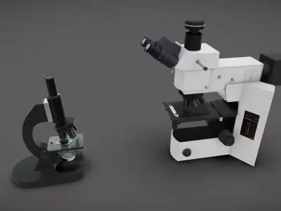 Microscopes Low-poly 3D model