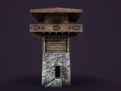 Roman Watchtower Low-poly 3D model
