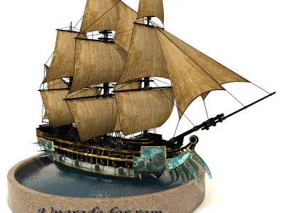 Pirate Ship Low-poly 3D model