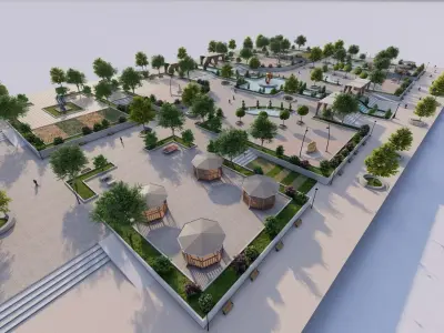 Master park-Regional park project-Private Park Landscape 3D model