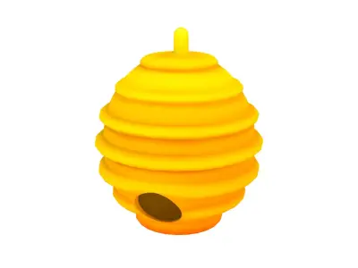 Low-Poly Bee Hive 3D Model Low-poly 3D model
