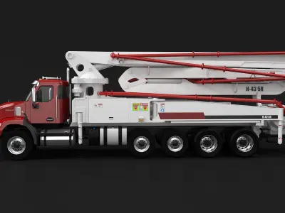 Autocar DC-64 Concrete Pump 3D model purchase