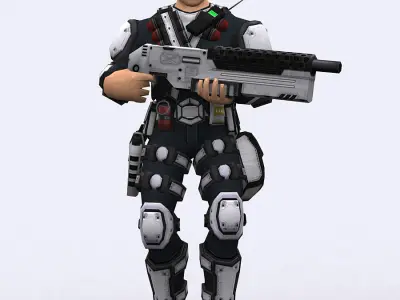 3DRT - X-Commanders Low-poly 3D model