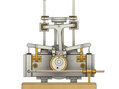 Bernays Two Cylinder Steam Engine 3D model