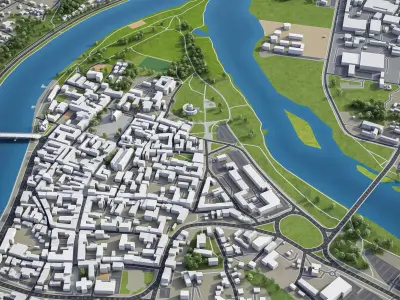 Kaunas Low-poly 3D model