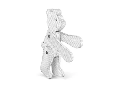 Wooden toy bear 3D model