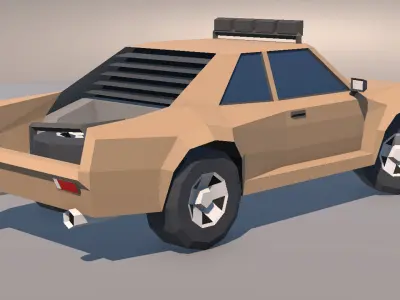 Low Poly Muscle Car Trophy Truck MOBILE READY Low-poly 3D model