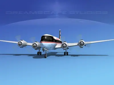 Douglas DC-6 Trans Continental 3D model
