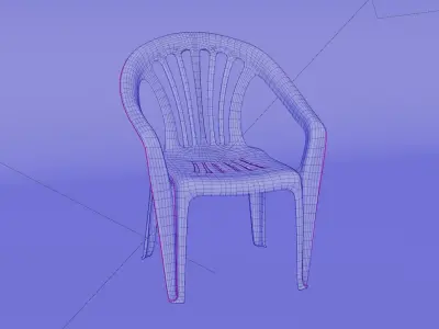 Plastic chair 3D model Free low-poly 3D model