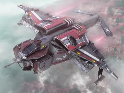 Sci-Fi Dropship PBR Gameready Low-poly 3D model