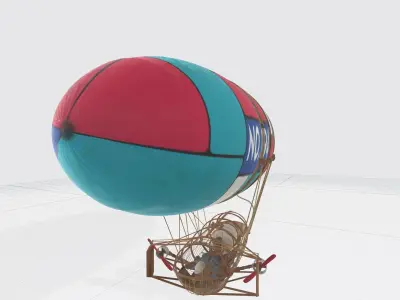 An Airship design with sketchup Low-poly 3D model