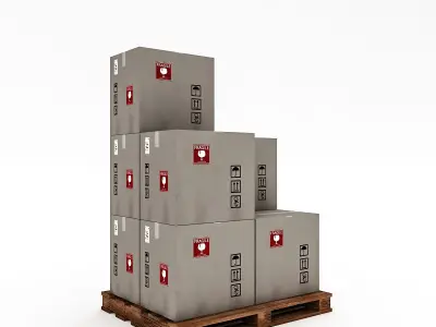 3D Warehouse Box Model 4 Low-poly 3D model